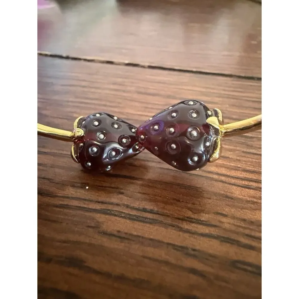 Kate Spade New York Picnic Perfect Strawberry Cuff Bracelet Spring Summer